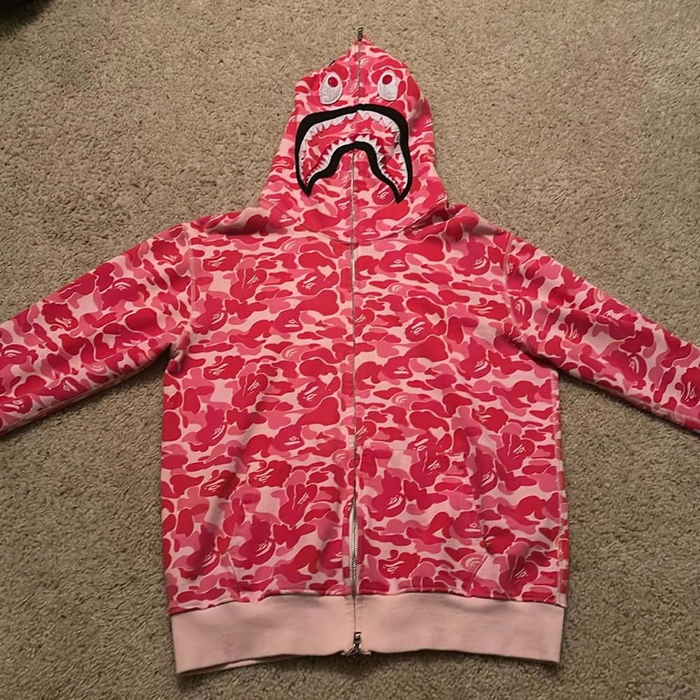 Authentic Bape pink camo zip up